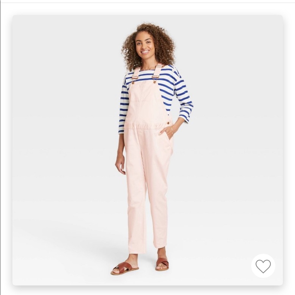 Hatch brand blush pink maternity overalls